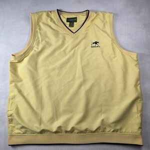 KEENLAND Vest Men's XL Yellow Windbreaker Golf Horse Racing Micro Fiber